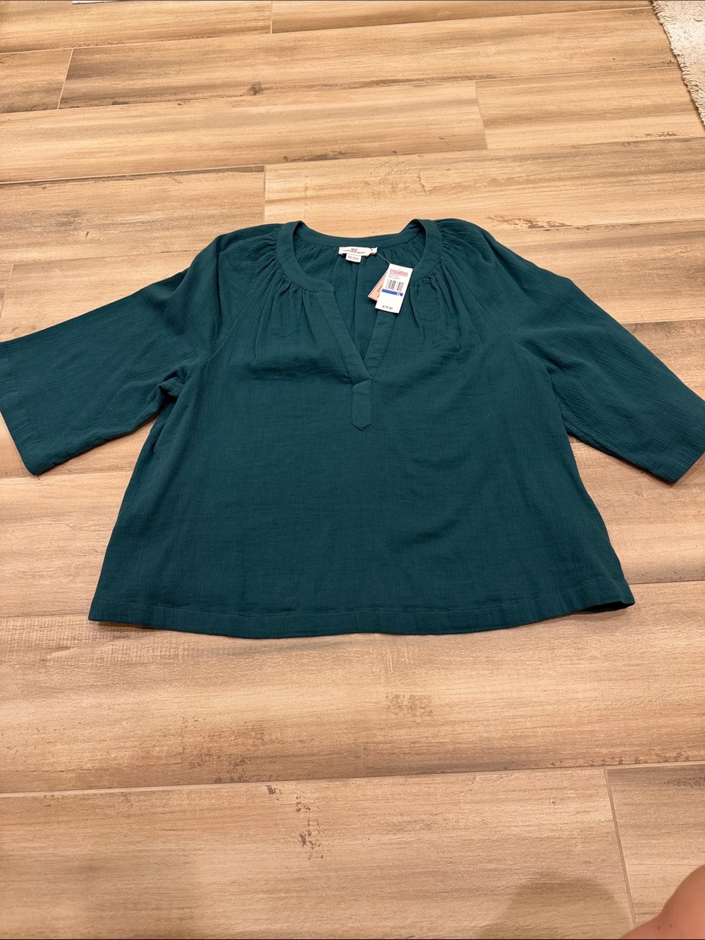 Vineyard Vines Teal Green Split-Neck Tunic
